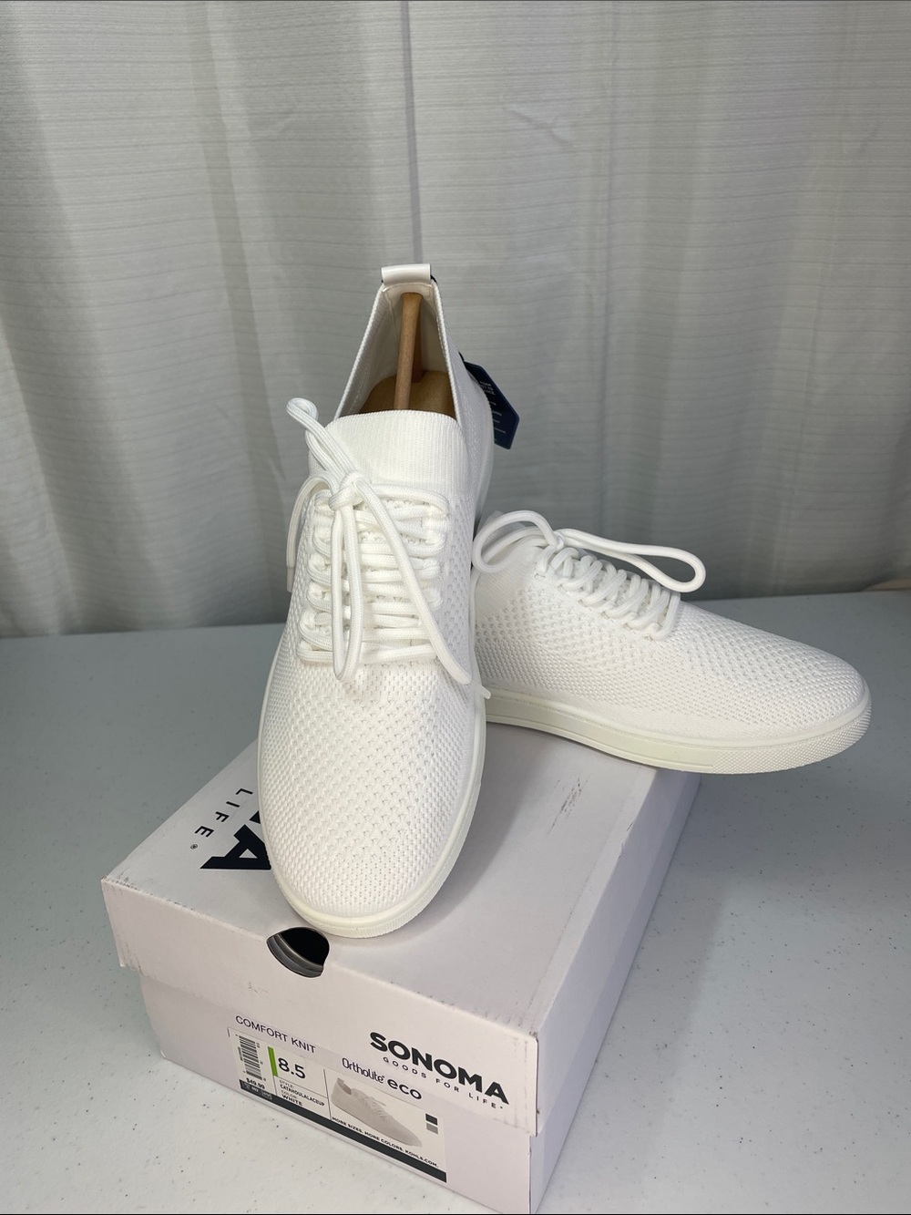Sonoma Women’s All-White Knit Lace-Up sneakers